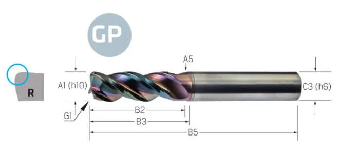 Precitool Torusfräser VHM PREMUS GP mit Eckenradius