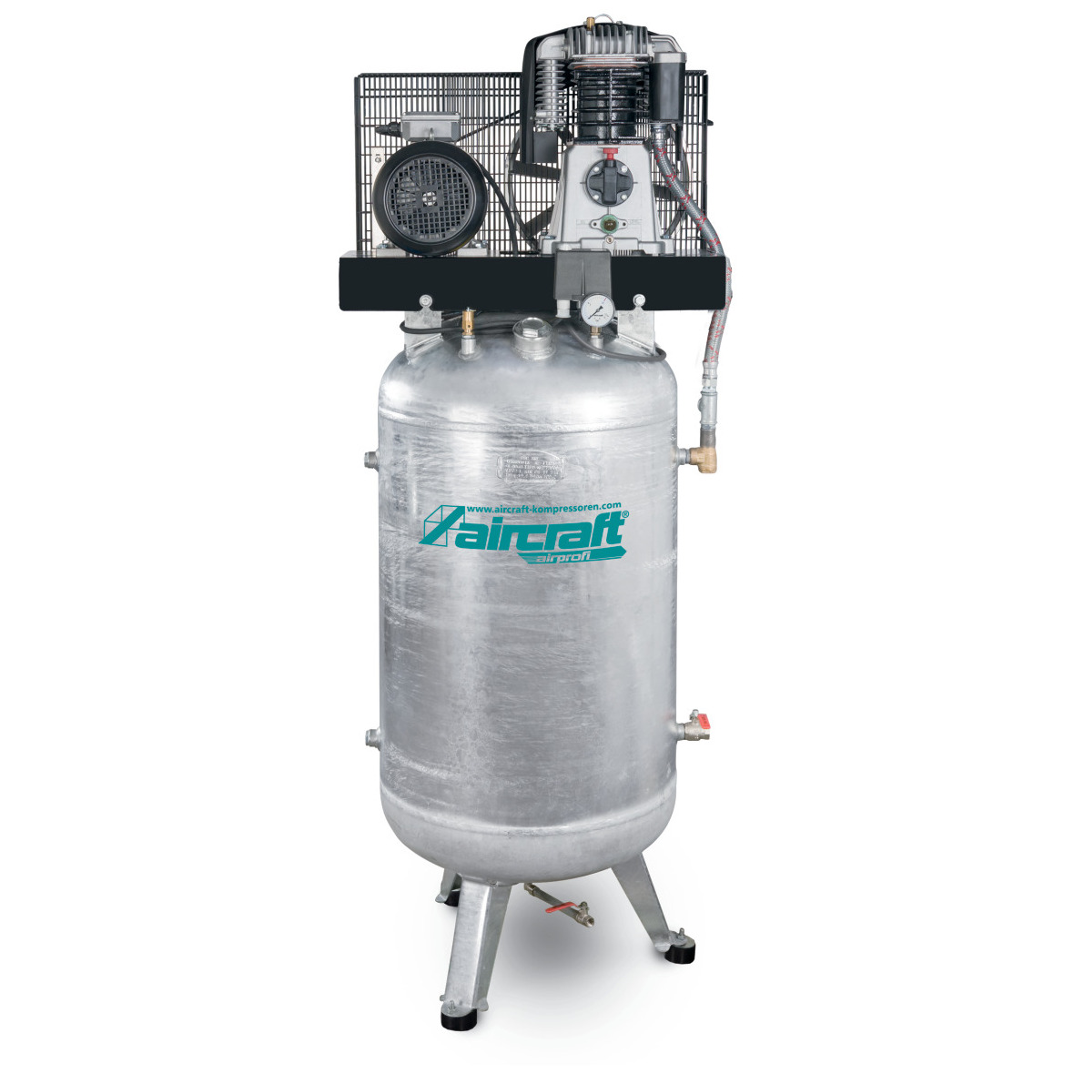 Stationärer Kolbenkompressor Aircraft AIRPROFI mit stehendem 270-Liter-Behälter