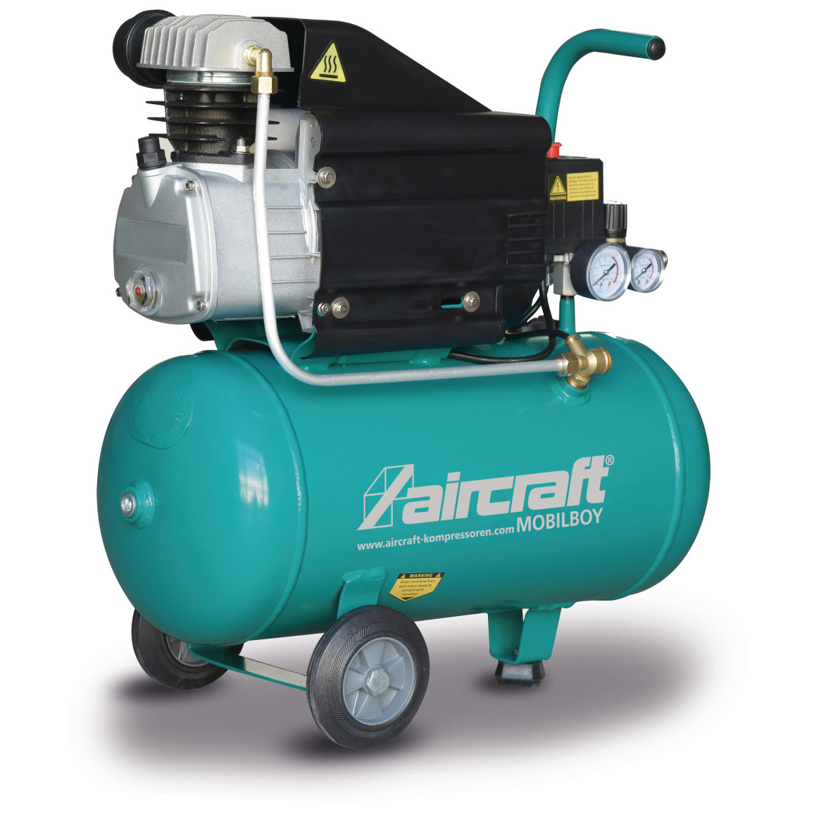 Fahrbarer Kolbenkompressor Aircraft MOBILBOY mit 24-Liter-Behälter