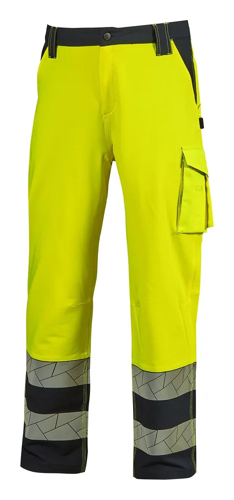 Warnschutzhose NOVA in Yellow Fluo, Vorderansicht