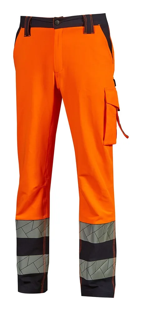 Warnschutzhose NOVA in Orange Fluo, Vorderansicht