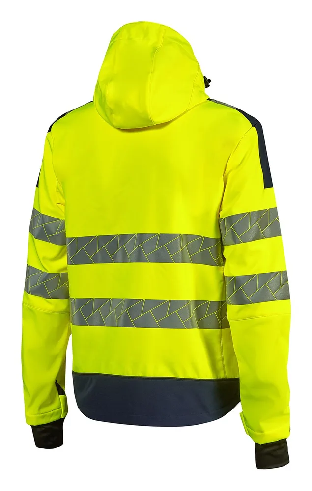 Softshell-Jacke WONDER in Yellow Fluo, Rückansicht