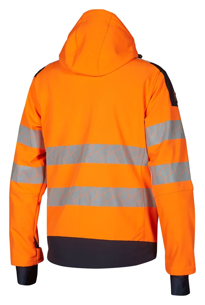 Softshell-Jacke WONDER in Orange Fluo, Rückansicht