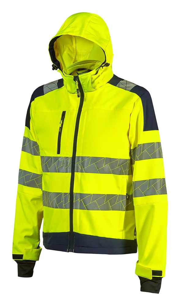 Softshell-Jacke WONDER in Yellow Fluo, Vorderansicht