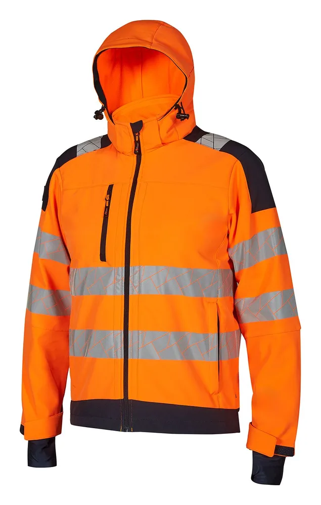 Softshell-Jacke WONDER in Orange Fluo, Vorderansicht