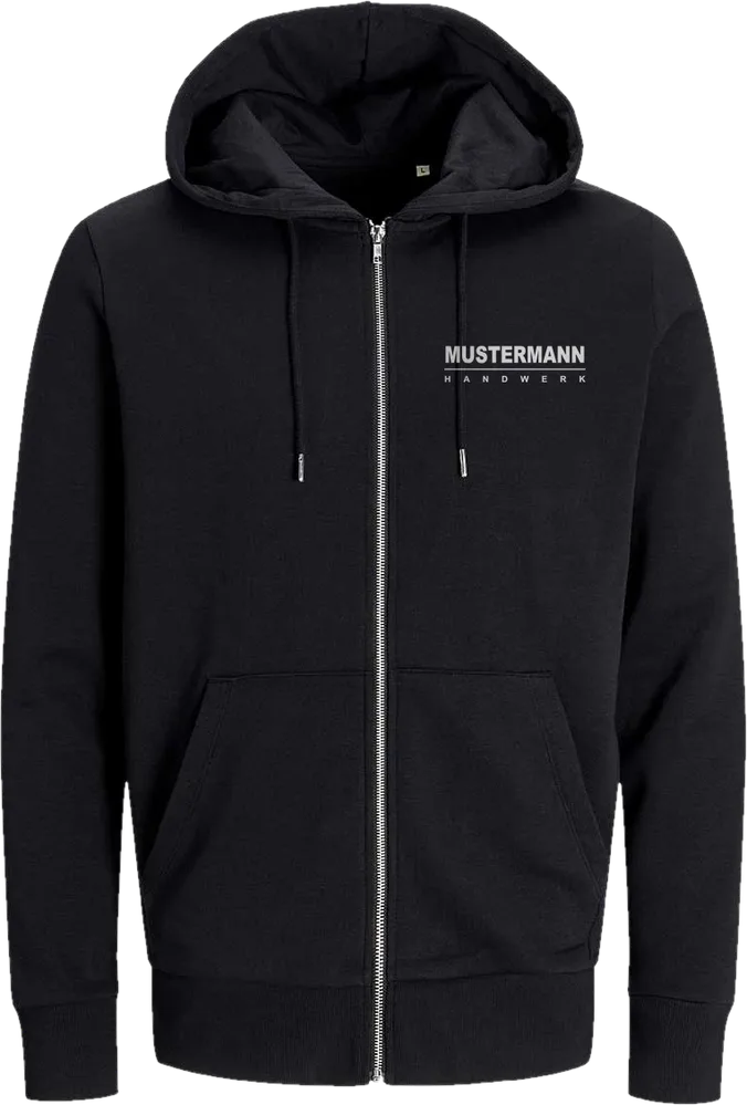 Jack & Jones Kapuzen-Sweatjacke schwer, Vorderansicht, mit Beispiellogo Mustermann