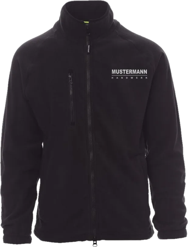 Payper Fleecejacke Norway+, Vorderansicht, mit Beispiellogo Mustermann