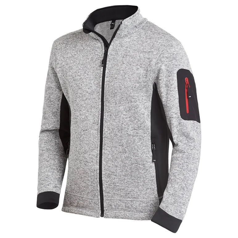 FHB CHRISTOPH Strick-Fleece-Jacke, grau-schwarz – im Pöppel-Shop