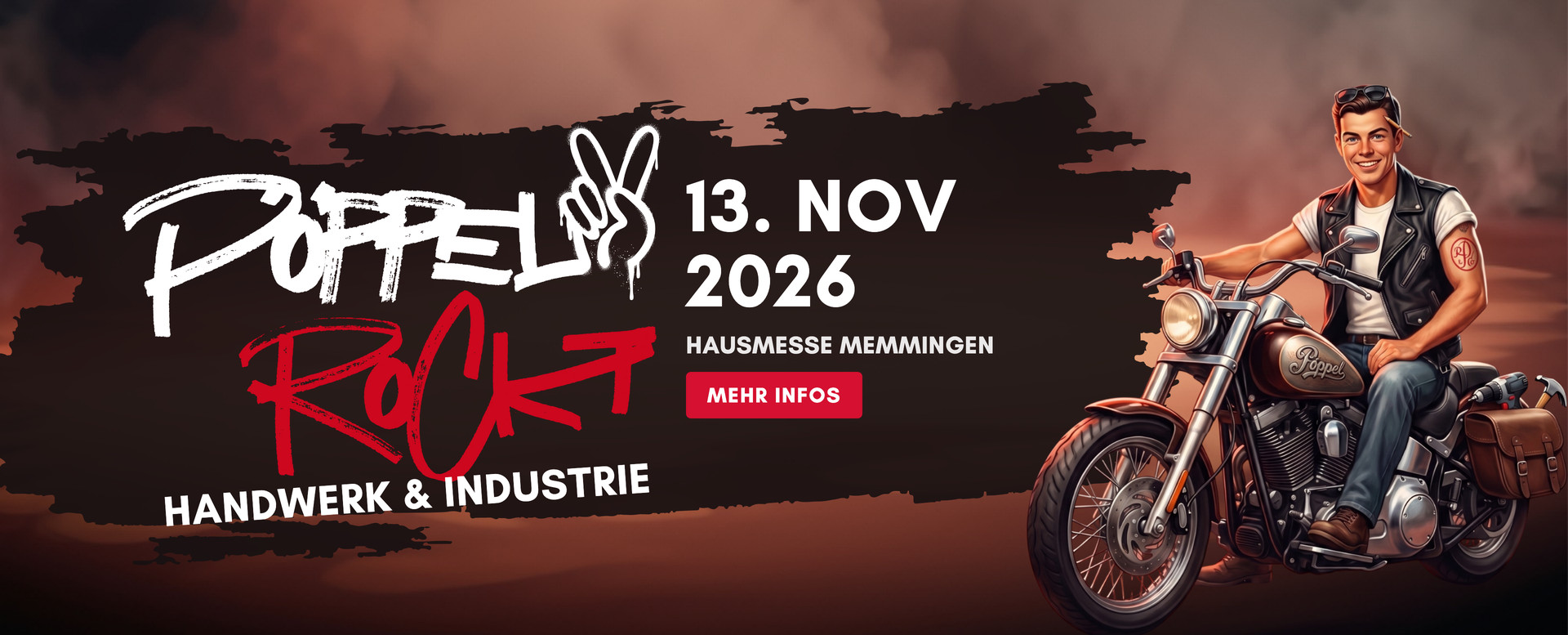 Pöppel rockt: Hausmesse Handwerk & Industrie am 13. November 2026 in Memmingen