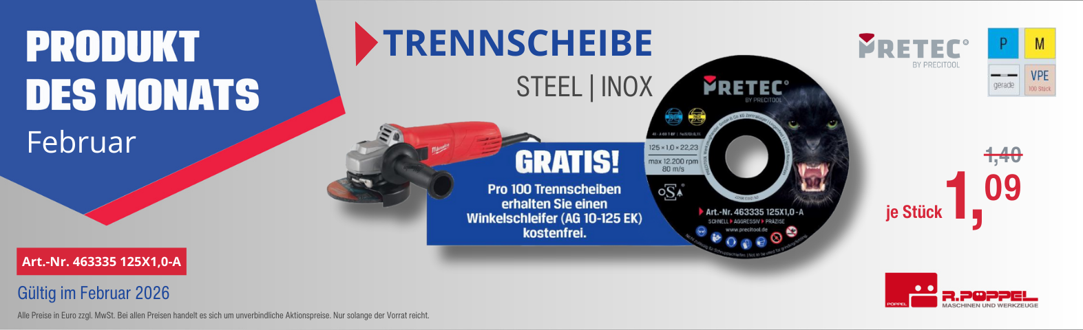 Trennscheiben + Milwaukee Winkelschleifer