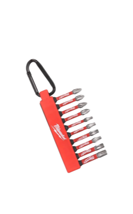 Milwaukee SHOCKWAVE Karabiner-Bitset 10-teilig – SHOCKWAVE Impact Duty Schrauberbit-Set mit Karabinerclip, PH/PZ/TX, für Akkuschrauber