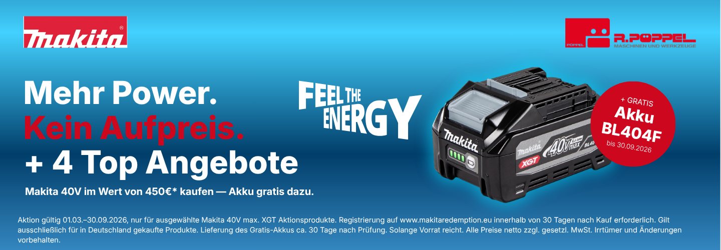 Makita 40V max. XGT Akku-Aktion 2026 | Pöppel Memmingen
